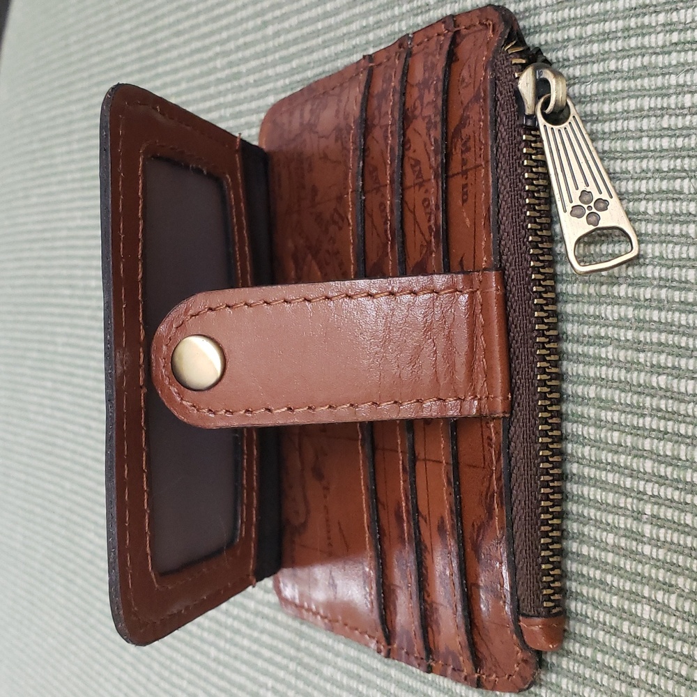 EUC Patricia Nash Cassis RFID  Leather ID card wallet English Garden Floral Map - Picture 5 of 8